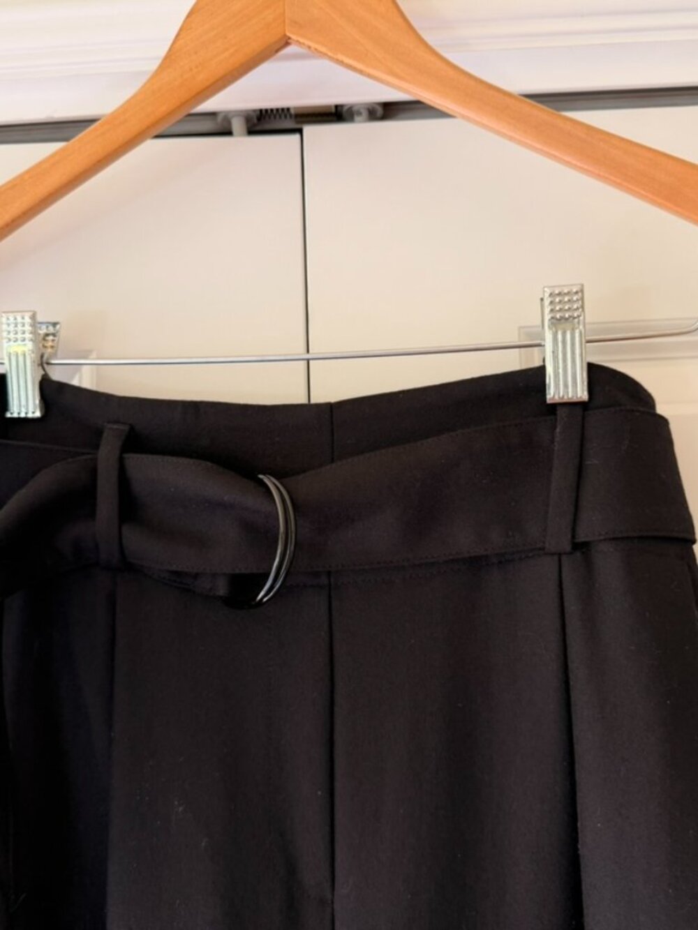 Akris Punto Black Wide Leg Belted Trousers Size 8 - Picture 3 of 13